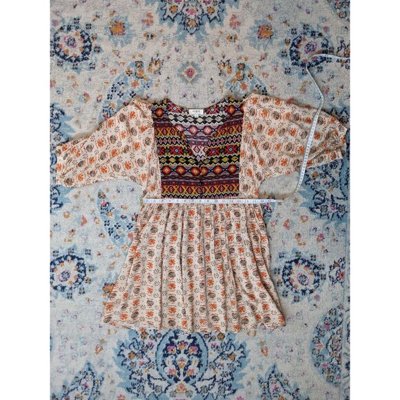 Umgee Multicolor Boho Mini Dress. Size Small - Picture 7 of 10